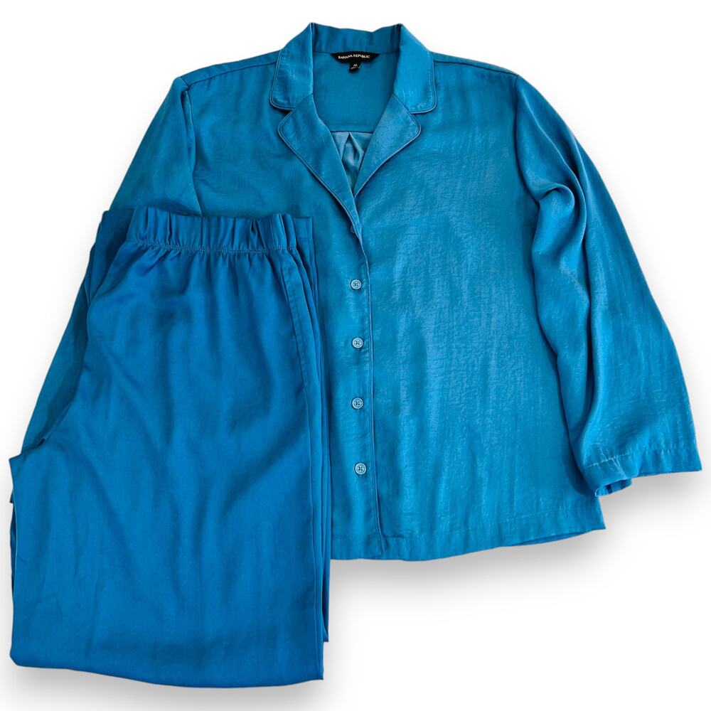 Womens Medium Pajamas Banana Republic Blue 100% Polyester